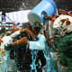 Dec 16, 2023; Atlanta, GA, USA; Florida A&M Rattlers head coach Willie Simmons is doused with a bucket against the Howard Bison in the second half at Mercedes-Benz Stadium.